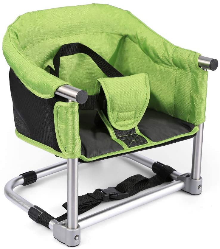Siège rehausseur de voyage portable pour bébé, chaise haute légère avec  sangles de fixation réglables, coussin