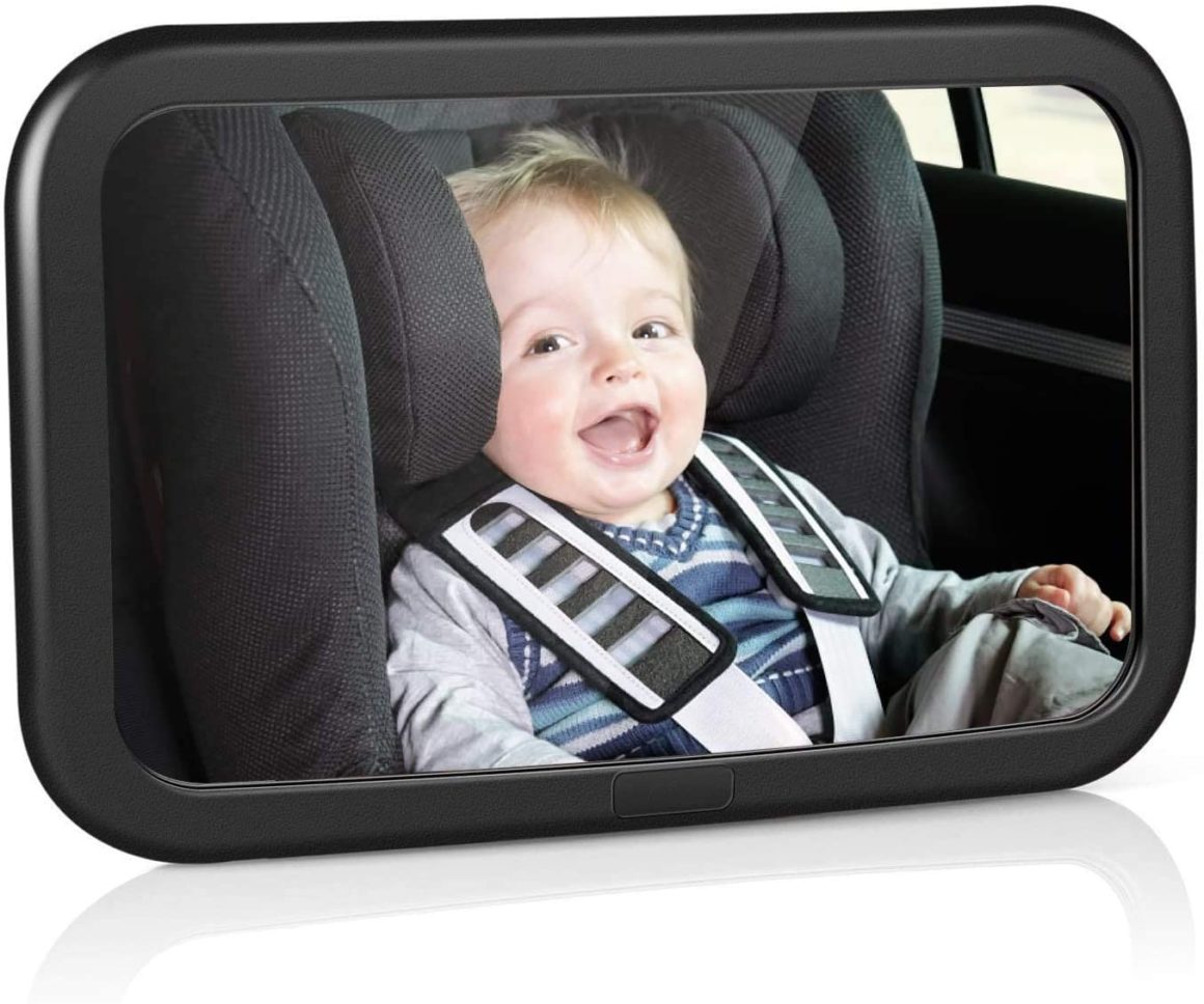 Miroir Voiture Bébé siège auto + 2 BONUS. Rétroviseur voiture bébé  intérieur + pare soleil + bébé a bord. Grand miroir routier, incassable  pour siège